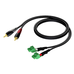 Procab CLA832 2xRCA 2xTerm Blo 3pin 0,5m 2x RCA/CINCH - 2x TERM BLOCK (3P - 3.81)