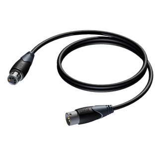Procab CLD955 DMX-AES 110Ohm 5 pin  1,5m HQ, XLR 5 pin han/hun AES digital kabel