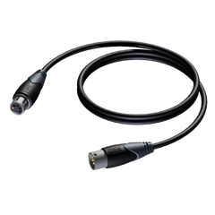 Procab CLD955 DMX-AES 110Ohm 5 pin  1,5m HQ, XLR 5 pin han/hun AES digital kabel