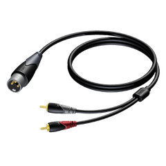 Procab CLA703 XLR - 2 x RCA han-han  3 m HQ XLR til 2 x RCA mono kabel, 3 meter