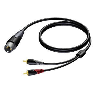 Procab CLA703 XLR - 2 x RCA han-han  3 m HQ XLR til 2 x RCA mono kabel, 3 meter