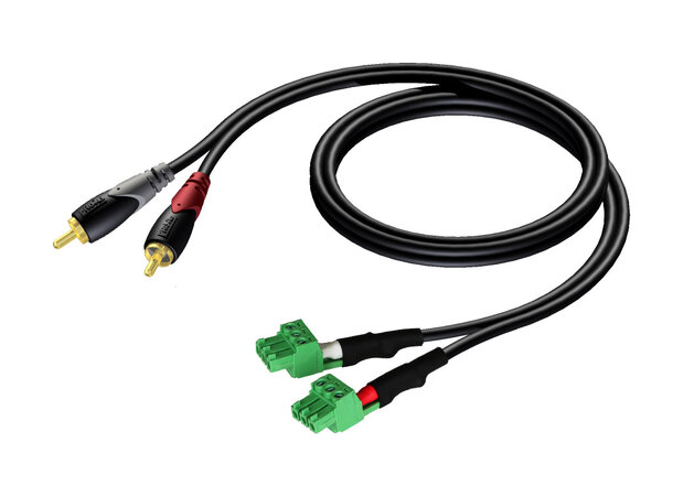 Procab CLA832 2xRCA 2xTerm Blo 3pin 3m 2x RCA/CINCH - 2x TERM BLOCK (3P - 3.81) 