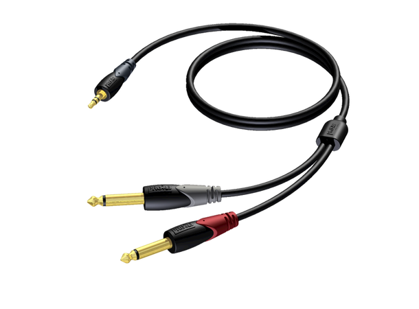 Procab CLA713 3,5 mm - 2 x Jack Mono 1,5 HQ 3,5mm minjack stereo - 2 x Jack, 1,5m 