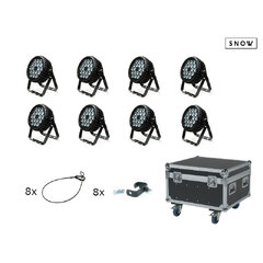 SnowPACK Pro Tri 18 8 x SnowPAR +  Flightcase + Krok + Wire