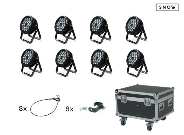 SnowPACK Pro Tri 18 8 x SnowPAR +  Flightcase + Krok + Wire 