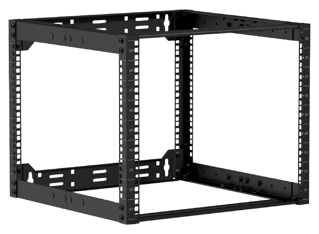 Caymon open frame 19" Rack, for vegg
