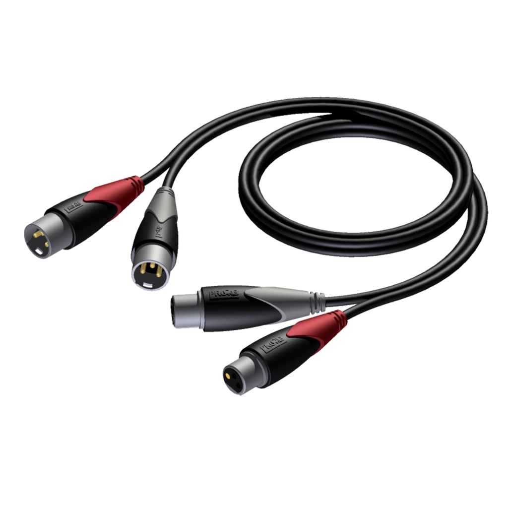 Procab CLA710 2 x XLR - 2 x XLR M/F 1,5m