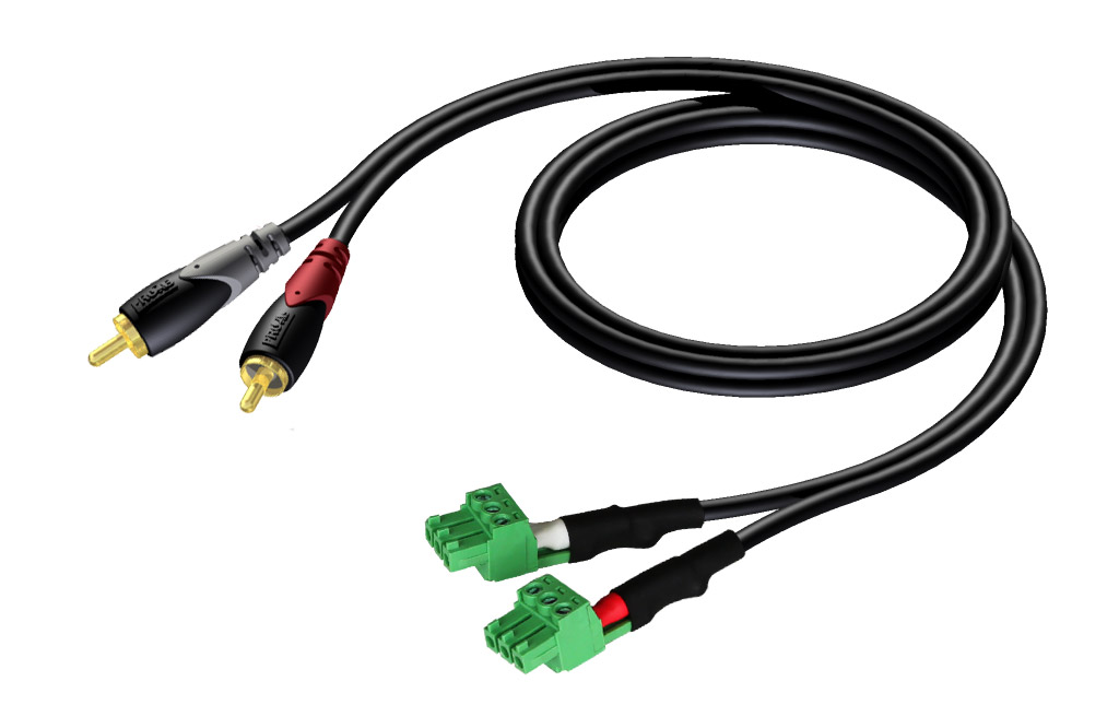 Procab CLA832 2xRCA 2xTerm Blo 3pin 3m