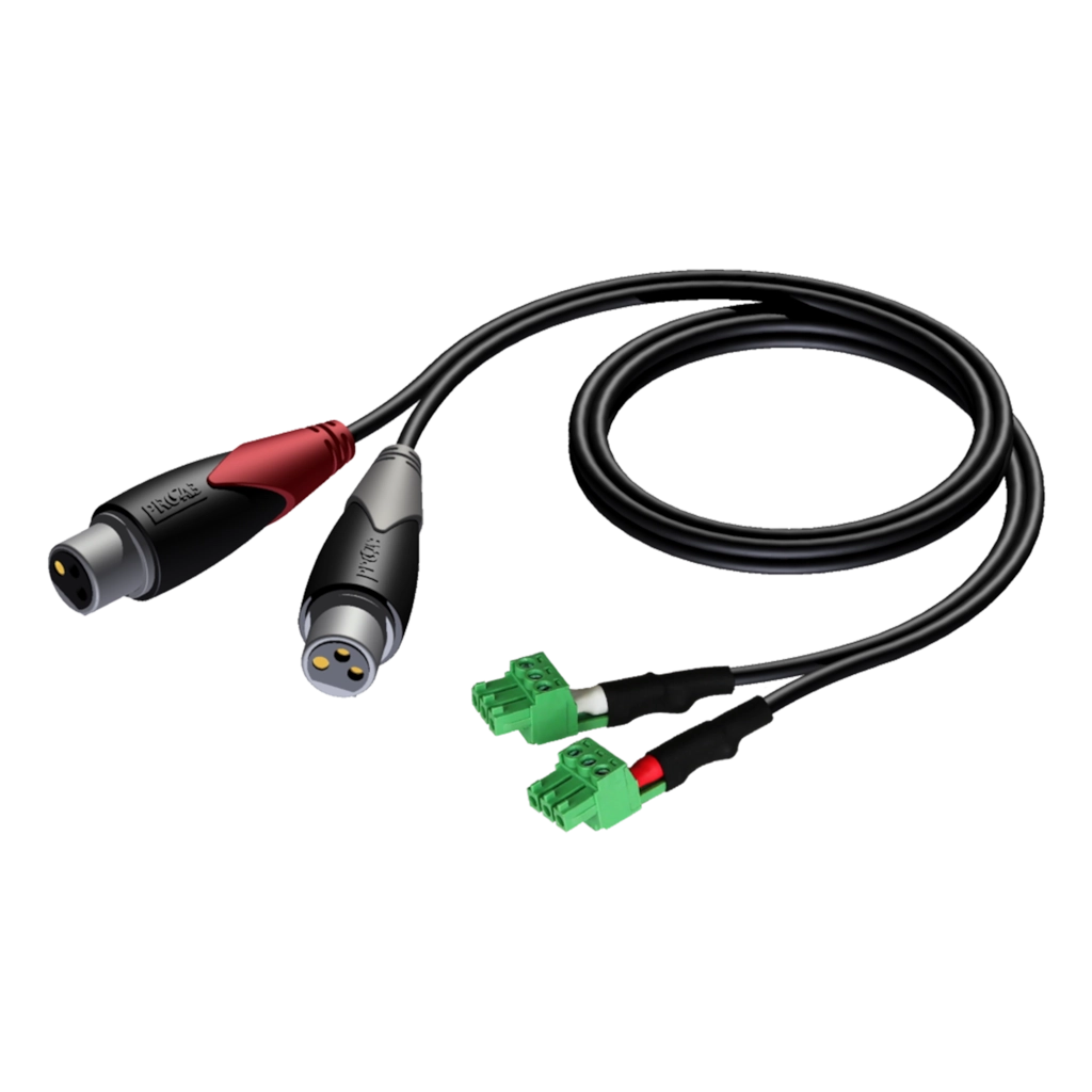 Procab CLA835 2xXLR F 2xTerm Block 1,5m