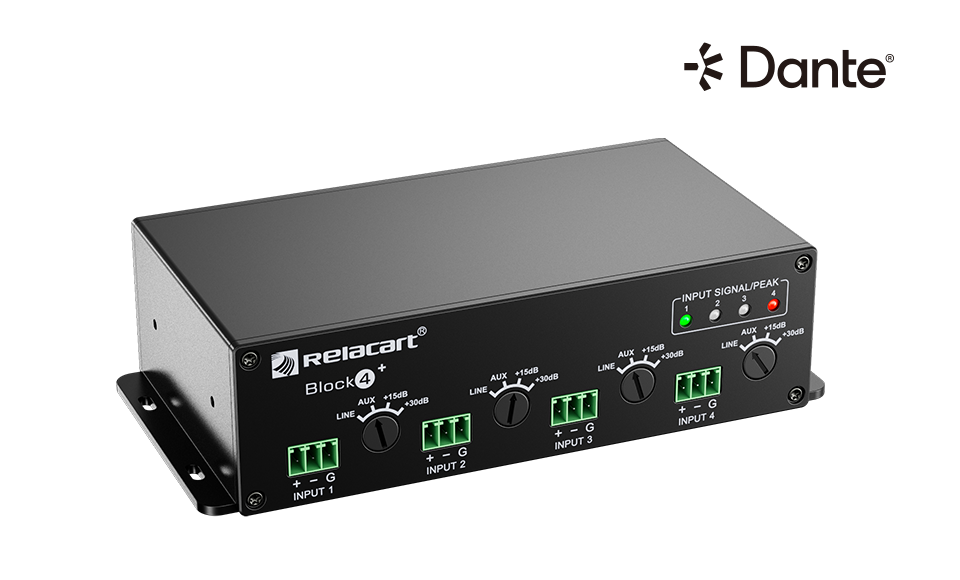 Relacart Block 4 4xI/O Dante +POE