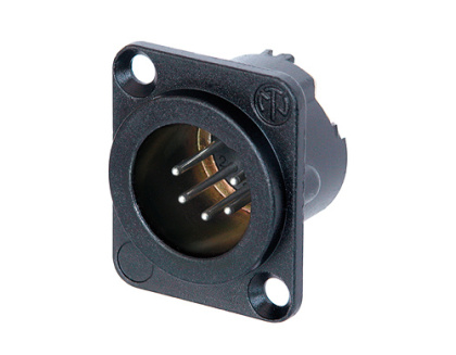 Neutrik 5 pin XLR Han D-panel svart