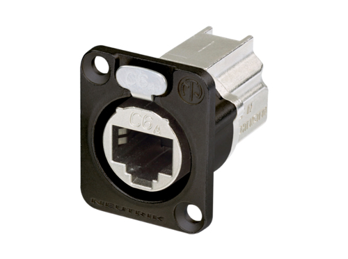 [NE8FDX-P6-B] Neutrik RJ45 CAT6a kontakt D-panel svart