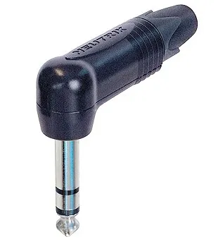 Neutrik 3p vinkeljack , sort