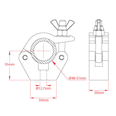 [T57010] Doughty Standard Half Coupler Black