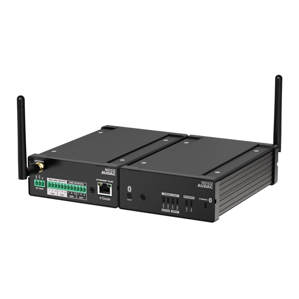 Audac NIO222 Dante™ breakout box 2x2